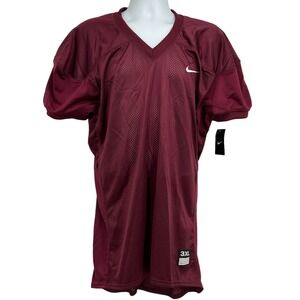 Nike Men's Mesh Football Practice Jersey Maroon Sz 3XL Pullover Short Sleeve NWT